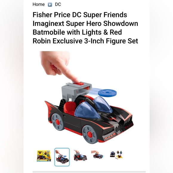 Imaginext DC Super Friends Exclusive Batmobile w/ Lights and Sounds + Robin - Picture 3 of 8